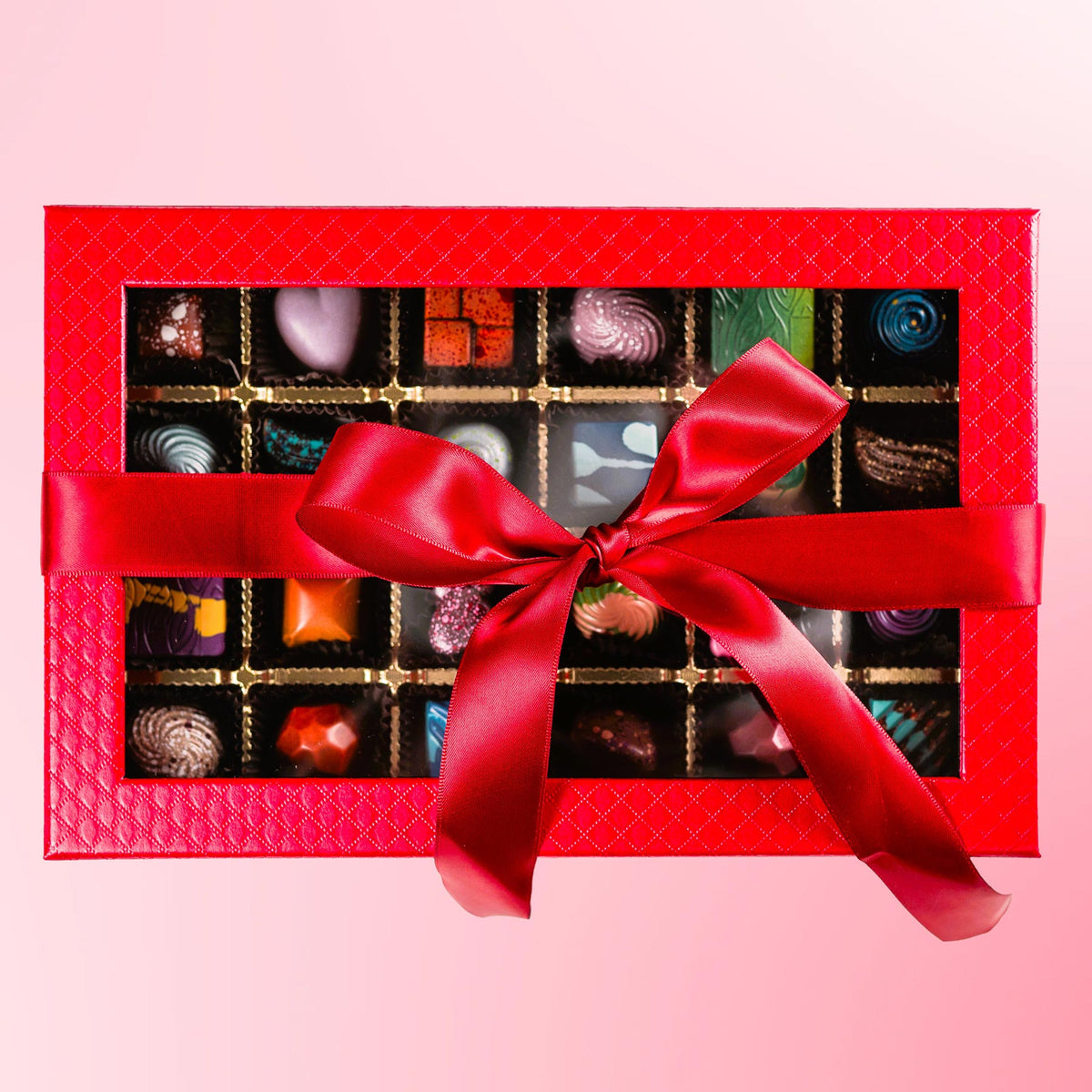 Red Ultra Glam Chocolate Collection 24 pc - 2 Chicks with Chocolate