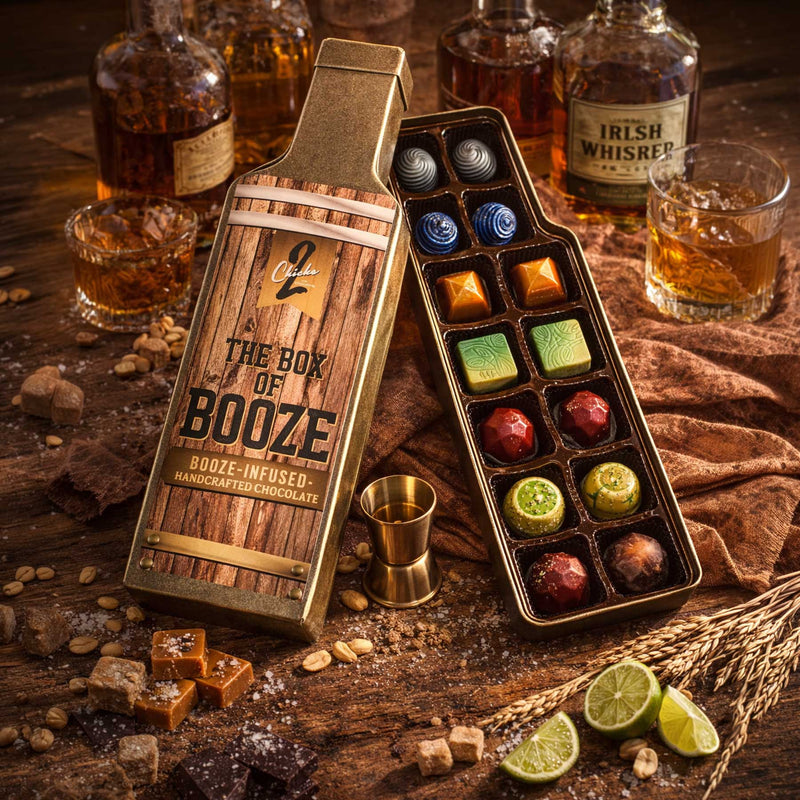 弁当箱・水筒 Q-pot 20th Anniversary Chocolate Bottle Mini Wine-Infused Chocolate Collection – 4-Piece Hanger Box Gift