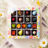 Create Your Own 16-Piece Flower Window Gift Box Handcrafted Bonbon Collection - 2 Chicks with Chocolate