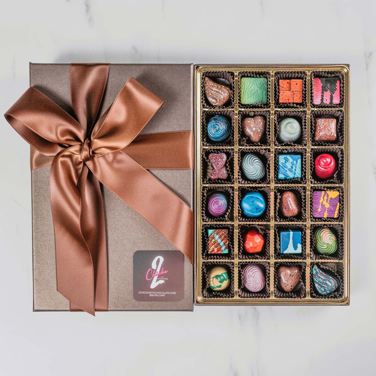 Create your own 24 Piece Custom Bonbon Collection - 2 Chicks with Chocolate