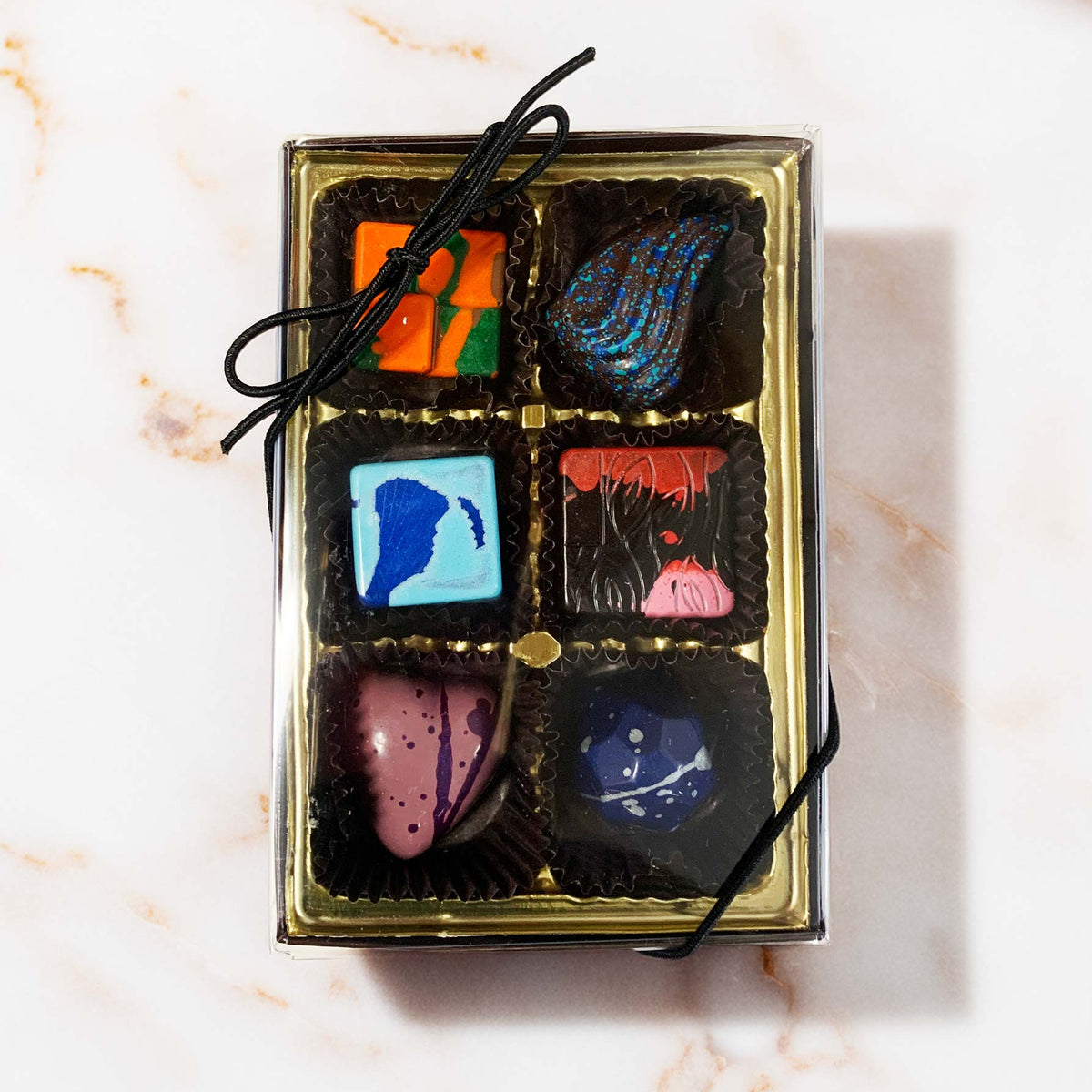 6-Piece Artisan Chocolate Gift Box - 2 Chicks with Chocolate