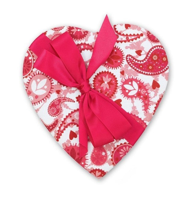 Pink & White Paisley Medium Heart Gift Box