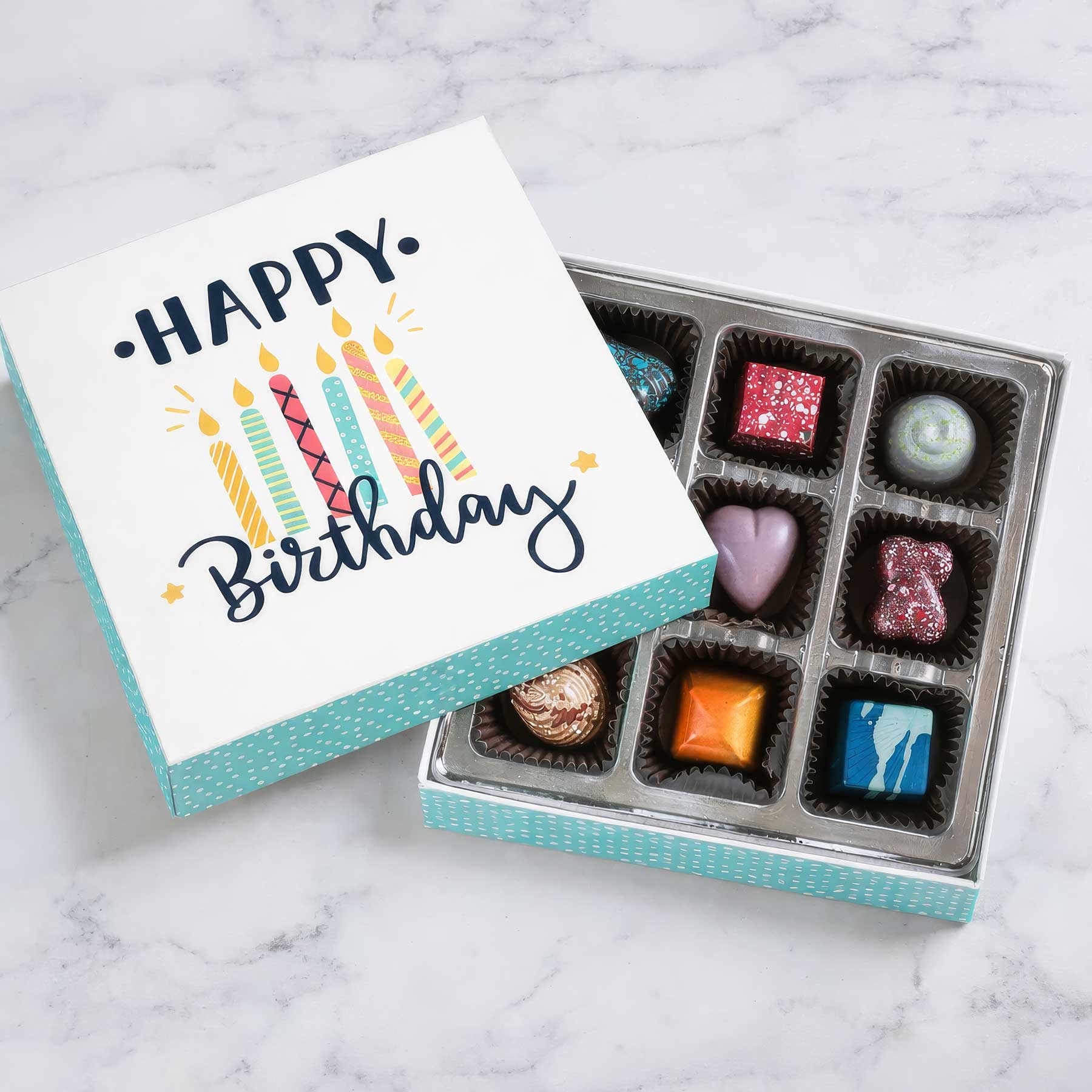 Birthday Chocolate Gift Box 9pc - 2 Chicks with Chocolate