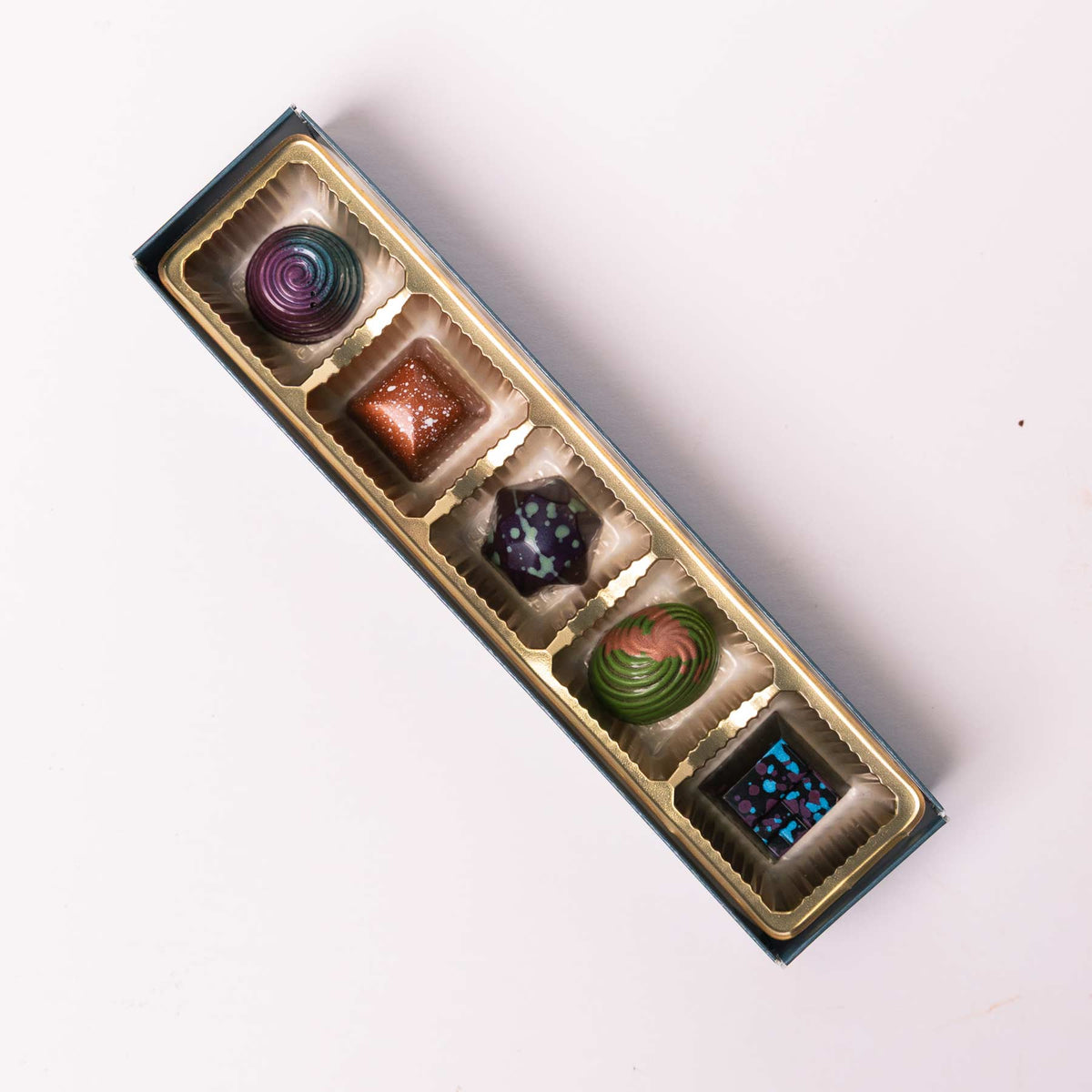 5-Piece Fall Slider Chocolate Box – Seasonal Gourmet Gift - 2 Chicks with Chocolate